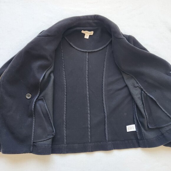 Coldwater Creek Black Cotton Moto Jacket Blazer Comfy Casual Fall Glam Edgy - Picture 6 of 11